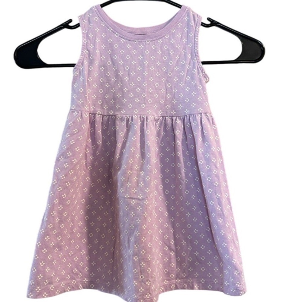 Lilac Floral Print Girls' Sleeveless Dress